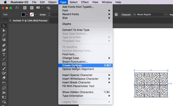 Convert to outlines