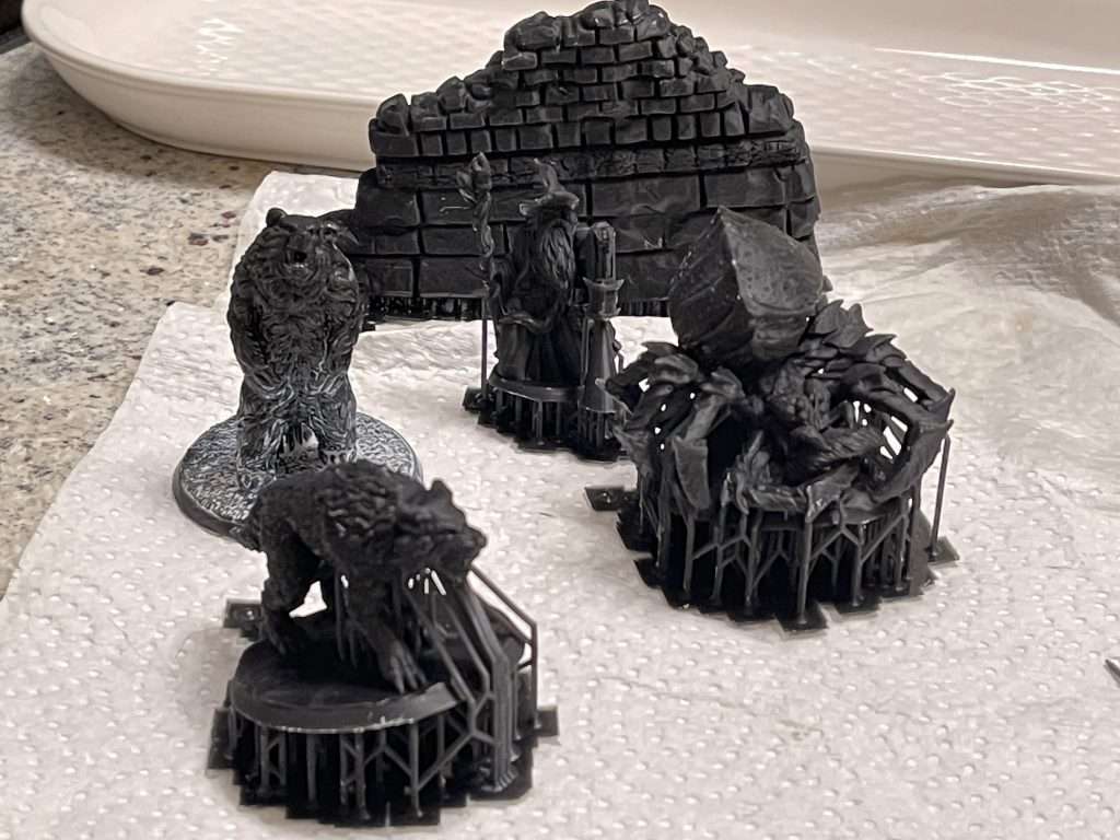 3D Prints off the ELEGOO Saturn from Lost Adventures Kickstarter