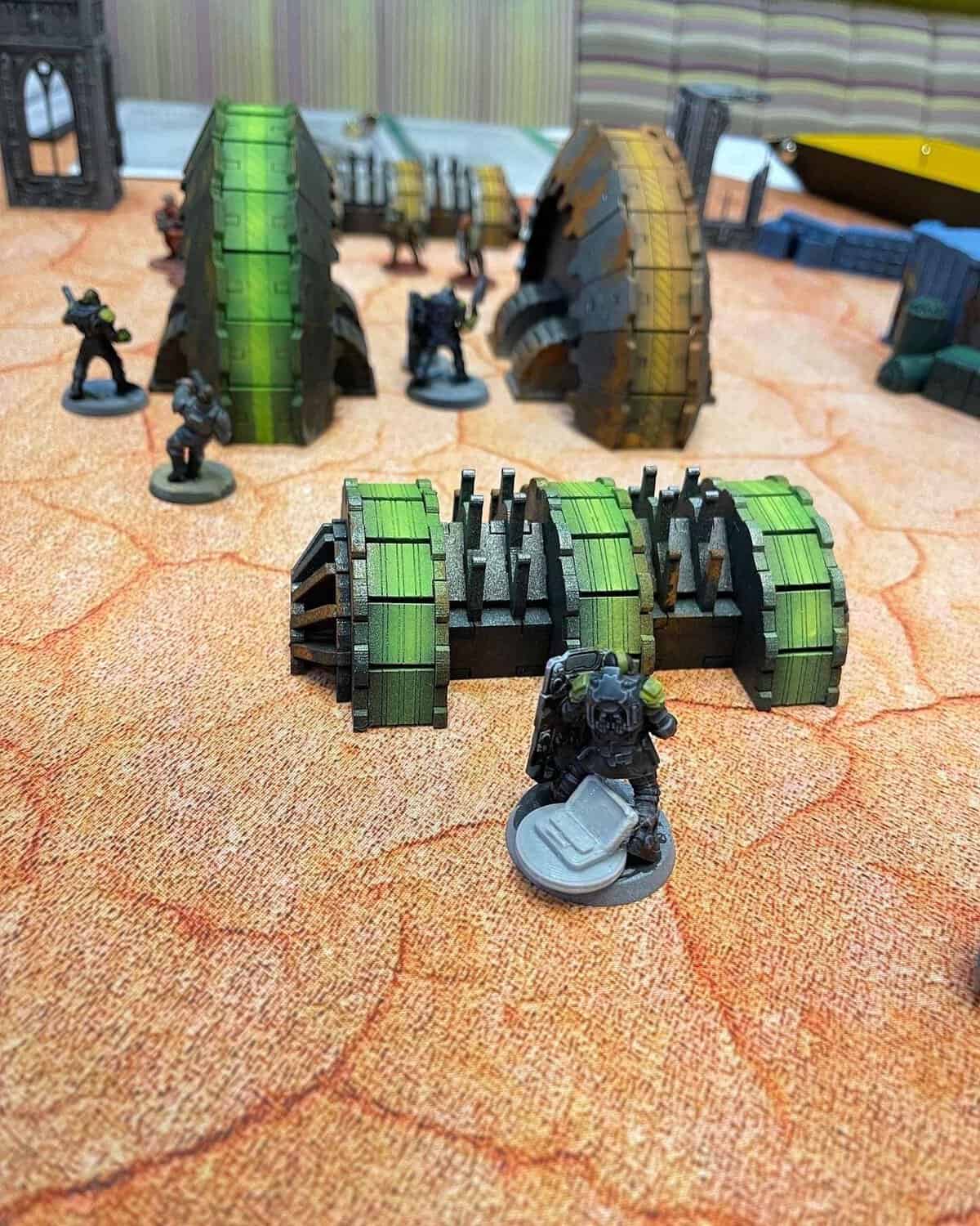 MDF laser cut terrain is commonplace at events