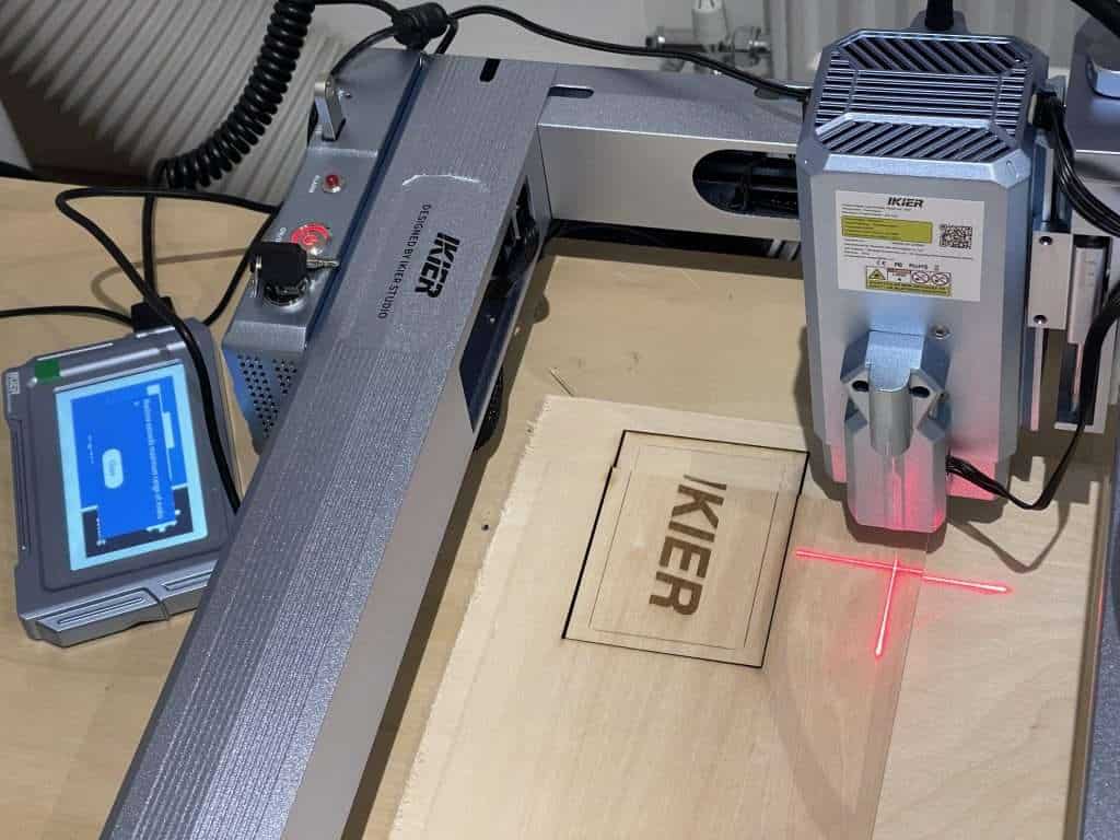 Cutting through 3/4" plywood on the IKIER K1 Pro Max 48W Laser