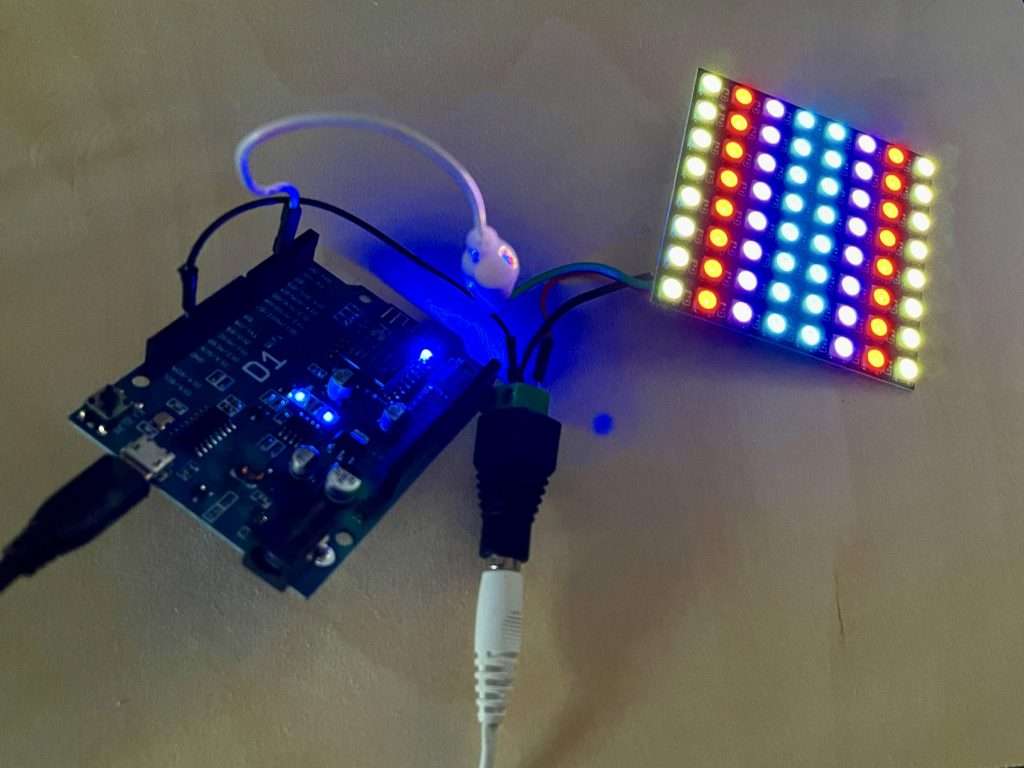 Using a DC power adapter to power the LEDs