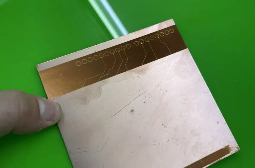 Fine pitch flexible PCB with gold-plated contacts for electronics projects.