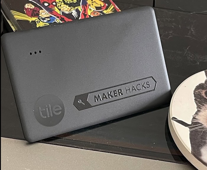 Portable Maker Hacks device with Maker Hacks branding on a dark surface.