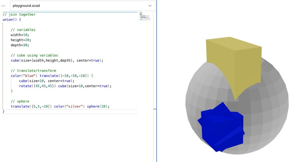 OpenSCAD playground