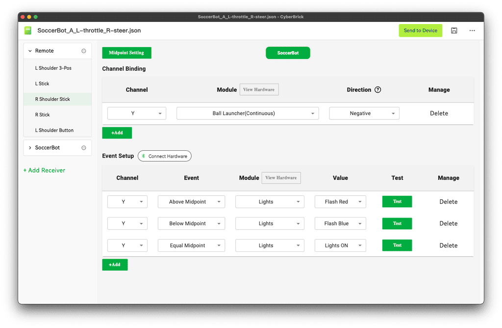 CyberBrick user interface