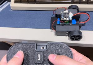 SimpleBot robot with its CyberBrick remote