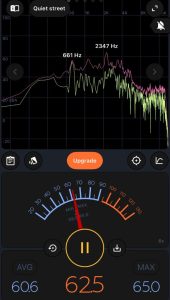 Decibel meter phone app while makera z1 running a job
