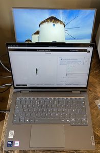 Lenovo laptop running Windows with the Arzopa Z3FC as an extended display